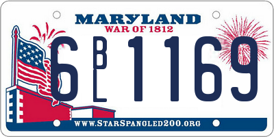 MD license plate 6BL1169
