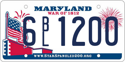 MD license plate 6BL1200