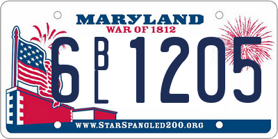 MD license plate 6BL1205