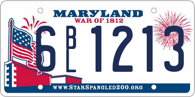 MD license plate 6BL1213