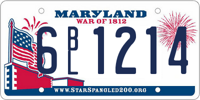 MD license plate 6BL1214