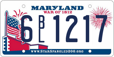 MD license plate 6BL1217
