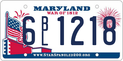 MD license plate 6BL1218