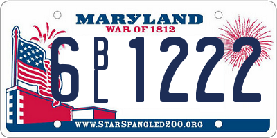 MD license plate 6BL1222