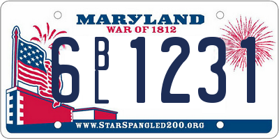 MD license plate 6BL1231