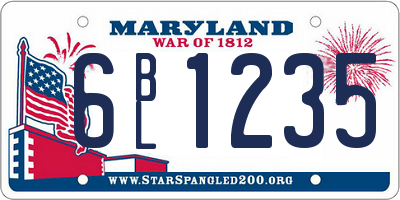MD license plate 6BL1235