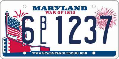 MD license plate 6BL1237