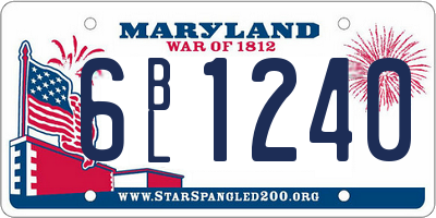 MD license plate 6BL1240