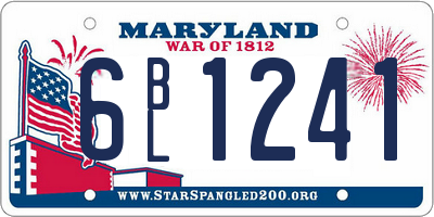 MD license plate 6BL1241