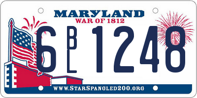 MD license plate 6BL1248