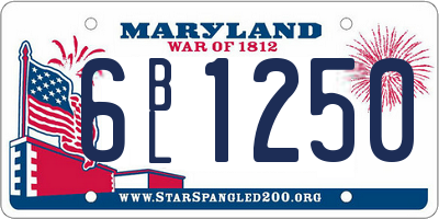 MD license plate 6BL1250