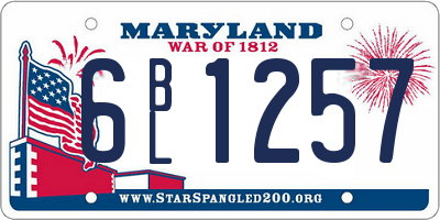 MD license plate 6BL1257