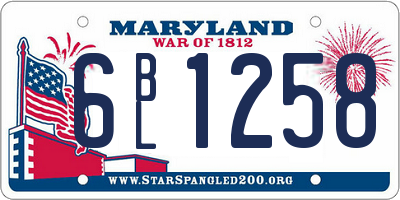 MD license plate 6BL1258