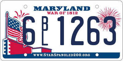 MD license plate 6BL1263