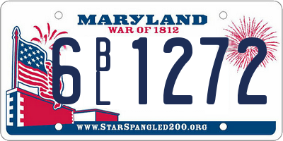 MD license plate 6BL1272