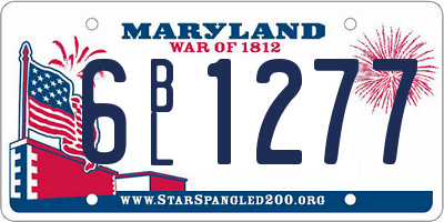 MD license plate 6BL1277