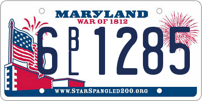 MD license plate 6BL1285
