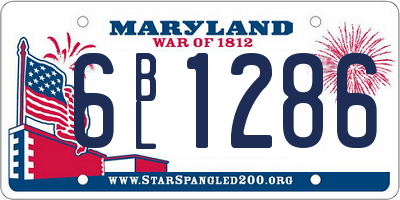 MD license plate 6BL1286