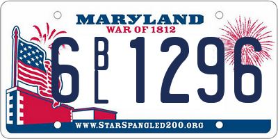 MD license plate 6BL1296