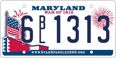 MD license plate 6BL1313