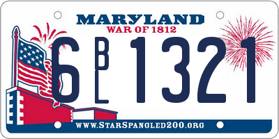 MD license plate 6BL1321
