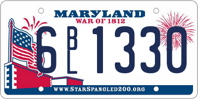 MD license plate 6BL1330