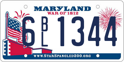 MD license plate 6BL1344
