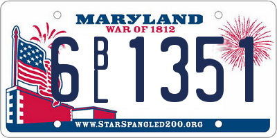 MD license plate 6BL1351