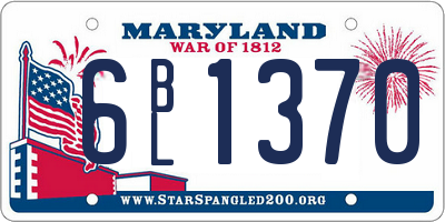 MD license plate 6BL1370