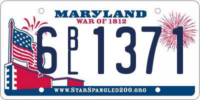 MD license plate 6BL1371