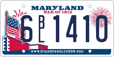 MD license plate 6BL1410