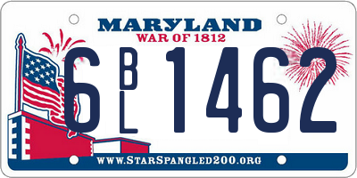 MD license plate 6BL1462