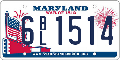 MD license plate 6BL1514