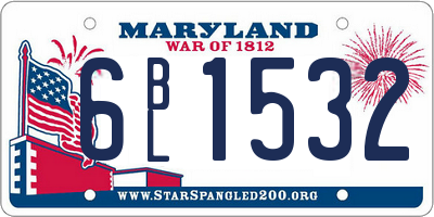 MD license plate 6BL1532