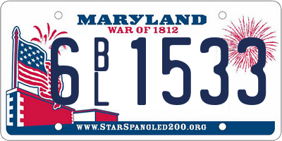 MD license plate 6BL1533