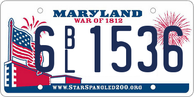 MD license plate 6BL1536