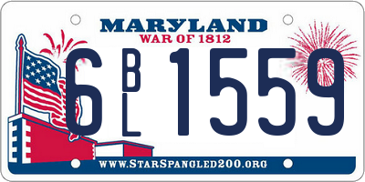 MD license plate 6BL1559