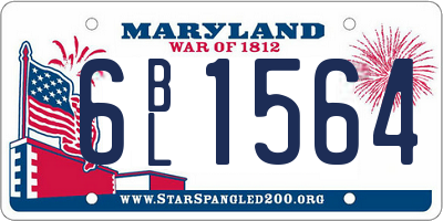 MD license plate 6BL1564