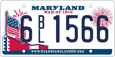 MD license plate 6BL1566