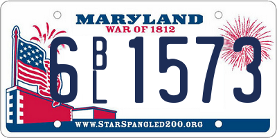 MD license plate 6BL1573