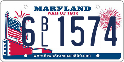 MD license plate 6BL1574