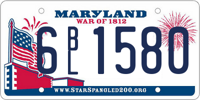 MD license plate 6BL1580