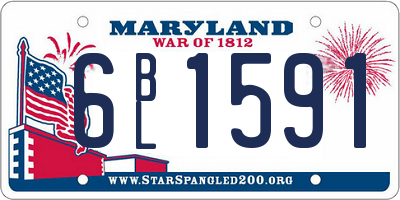 MD license plate 6BL1591
