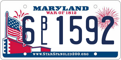 MD license plate 6BL1592
