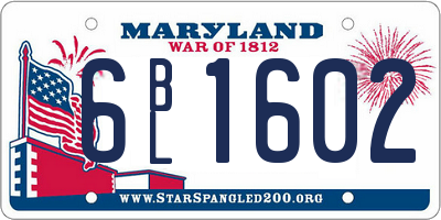 MD license plate 6BL1602
