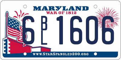 MD license plate 6BL1606