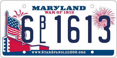 MD license plate 6BL1613