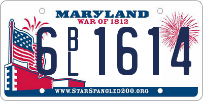 MD license plate 6BL1614