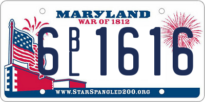 MD license plate 6BL1616