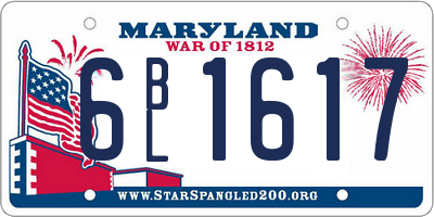 MD license plate 6BL1617